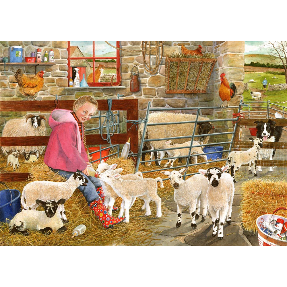 Mary's Little Lambs – 500 XL Piece Jigsaw Puzzle (HOP)
