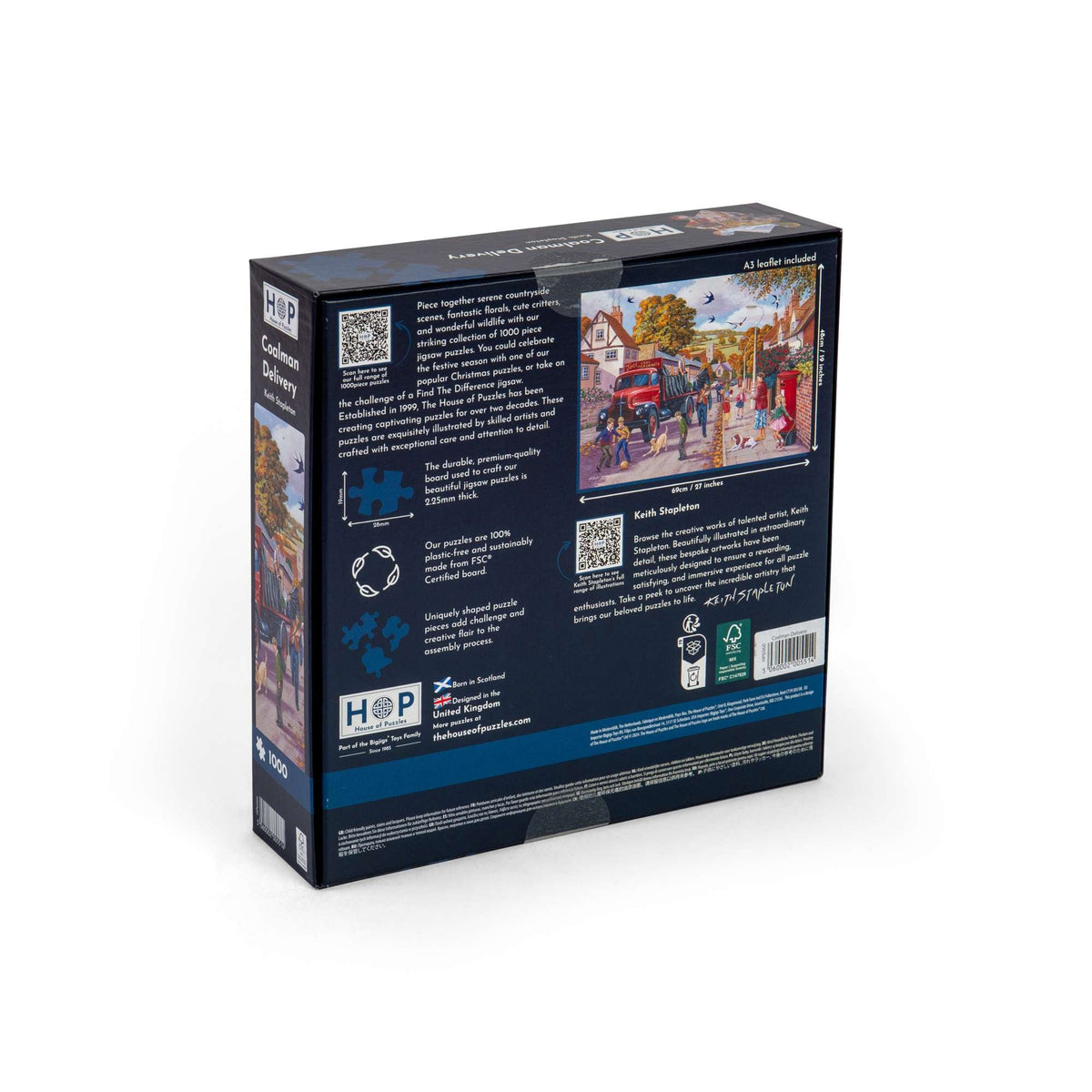 Box back: Coalman Delivery – 1000 Piece Jigsaw Puzzle (House of Puzzles)