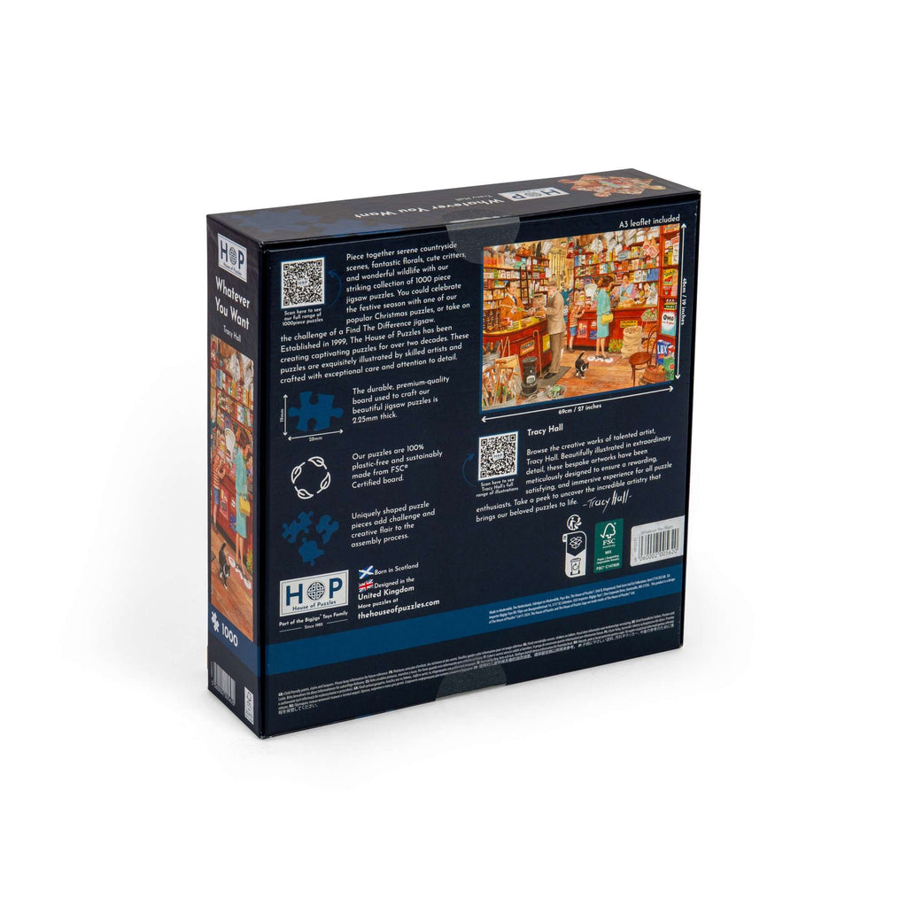 Box back: Whatever You Want – 1000 Piece Jigsaw Puzzle (House of Puzzles)