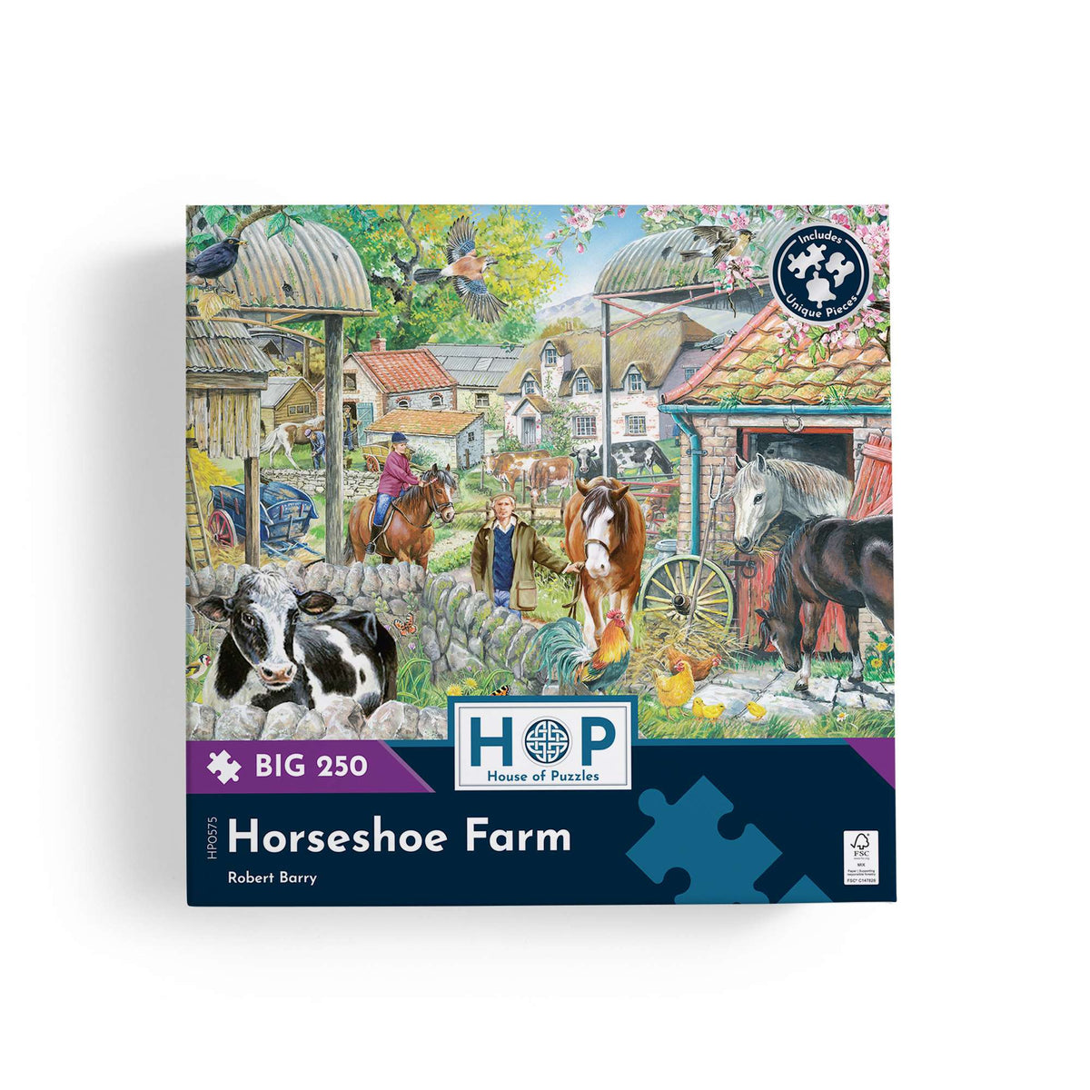 Box, straight on: Horseshoe Farm – 250 Piece Jigsaw Puzzle (House of Puzzles)