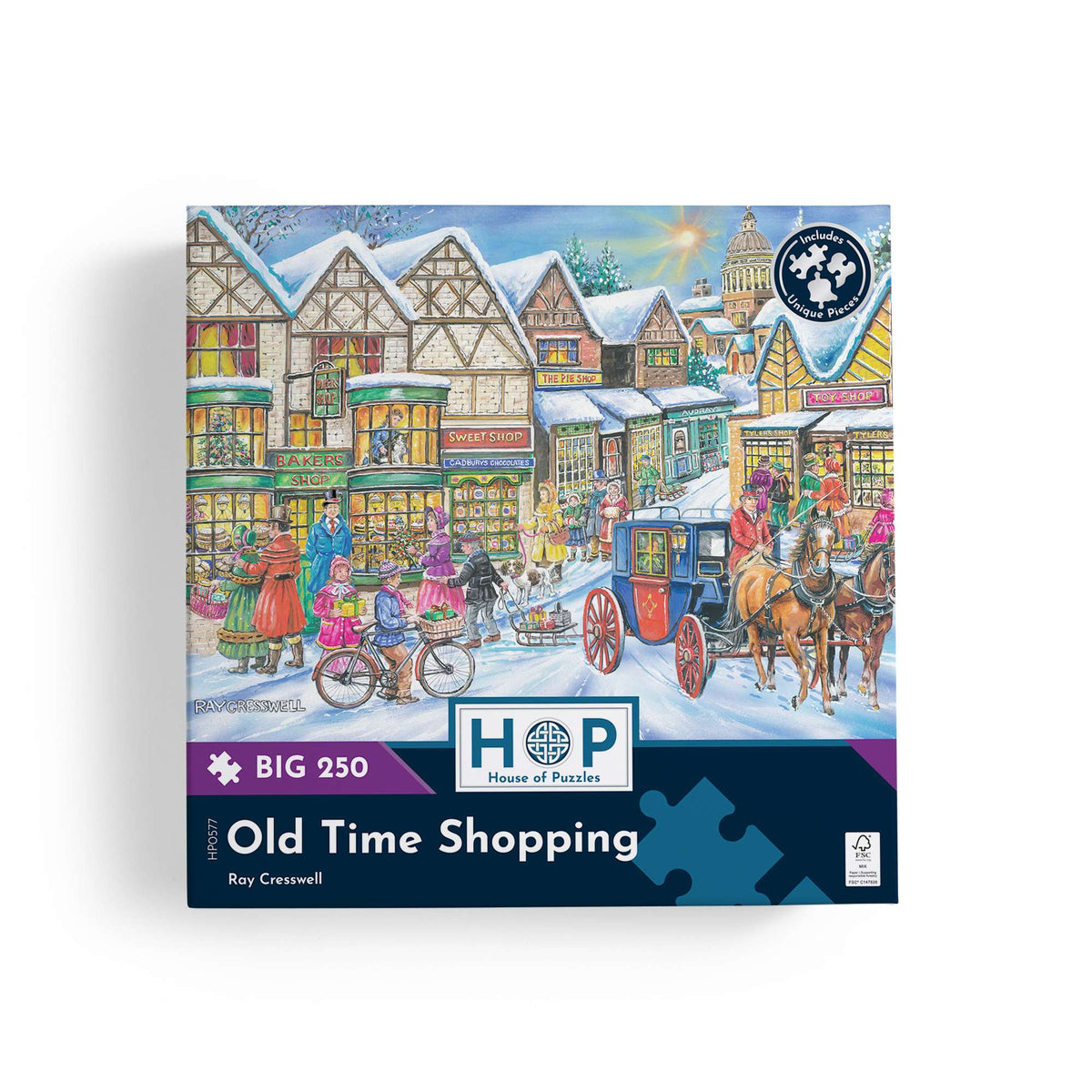 Box, straight on: Old Time Shopping – 250 Piece Jigsaw Puzzle (House of Puzzles)
