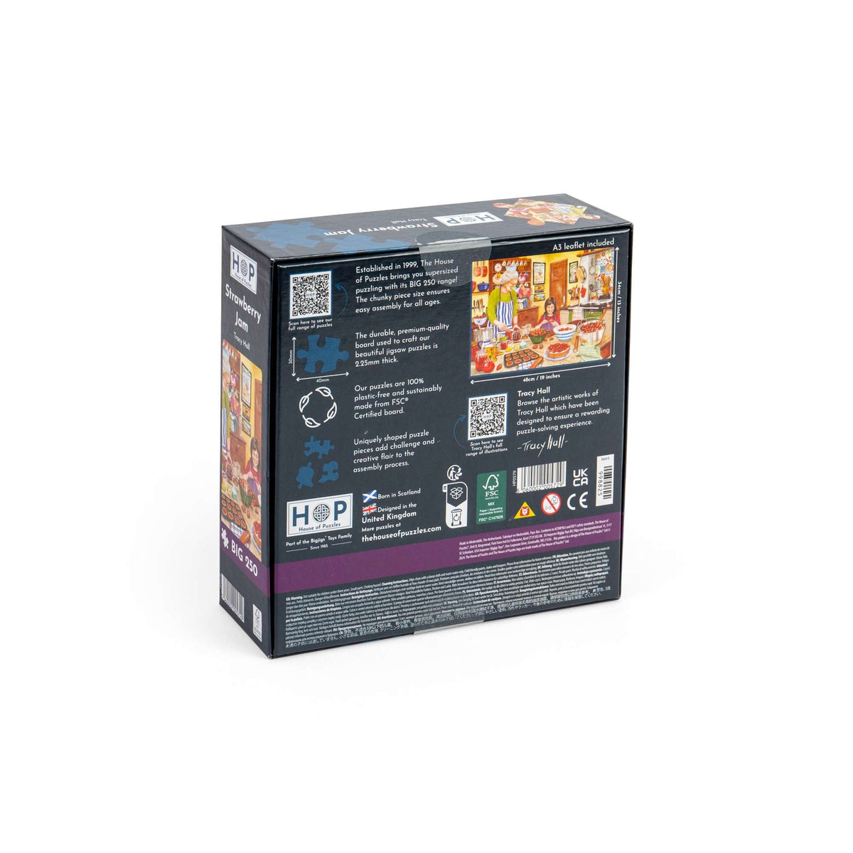 Box back: Strawberry Jam – 250 Piece Jigsaw Puzzle (House of Puzzles)