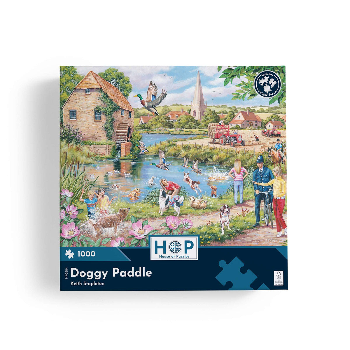 Box, straight on: Doggy Paddle – 1000 Piece Jigsaw Puzzle (House of Puzzles)
