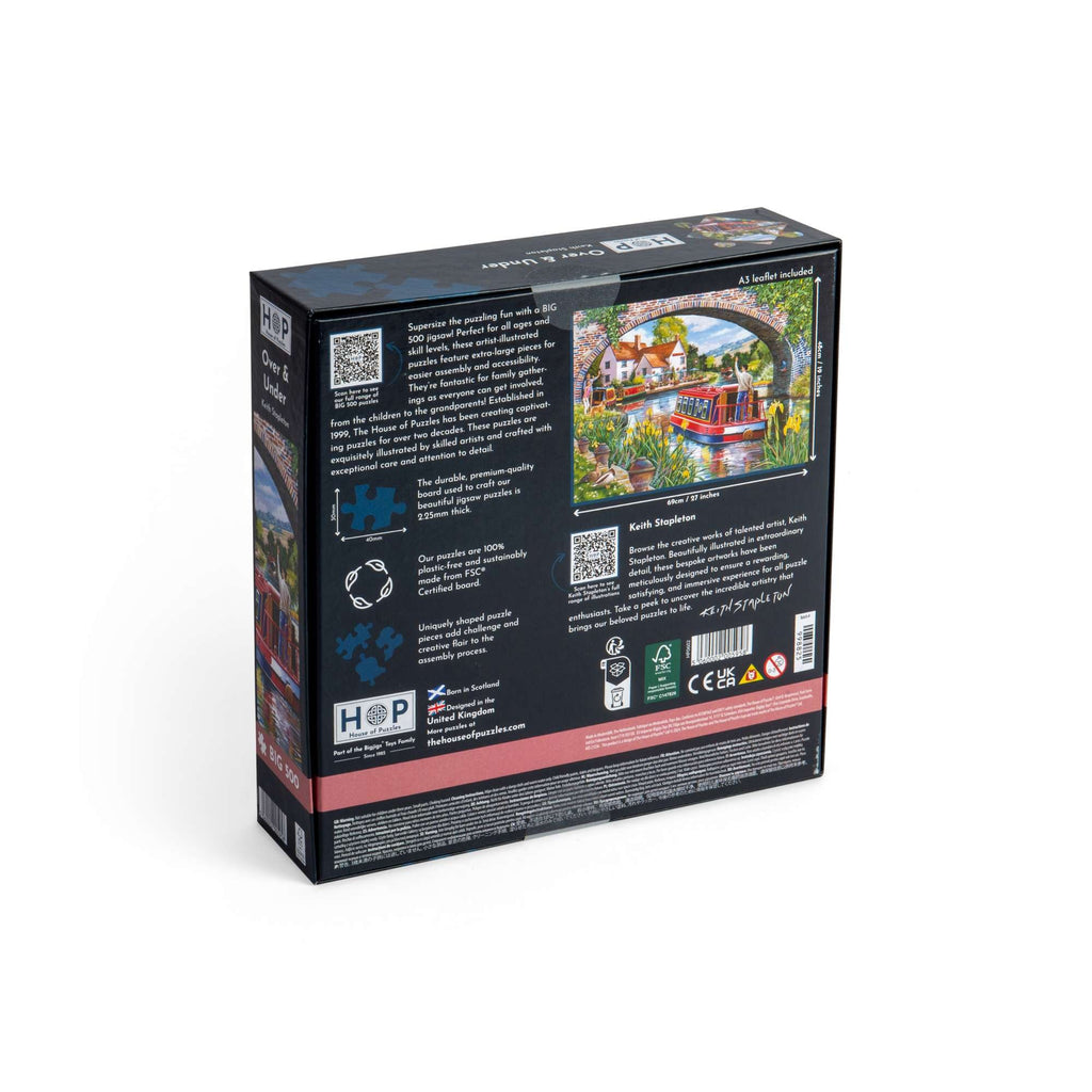 Box back: Over & Under – 500 XL Piece Jigsaw Puzzle (House of Puzzles)