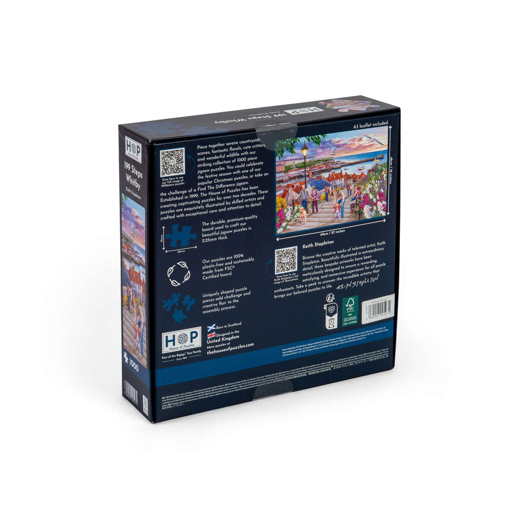 Box back: HOP - 199 Steps Whitby - 1000 Piece Jigsaw Puzzle