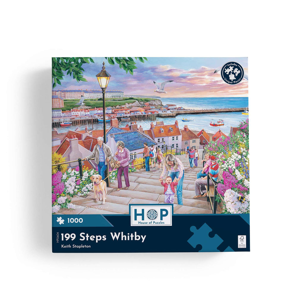 Box, straight on: HOP - 199 Steps Whitby - 1000 Piece Jigsaw Puzzle