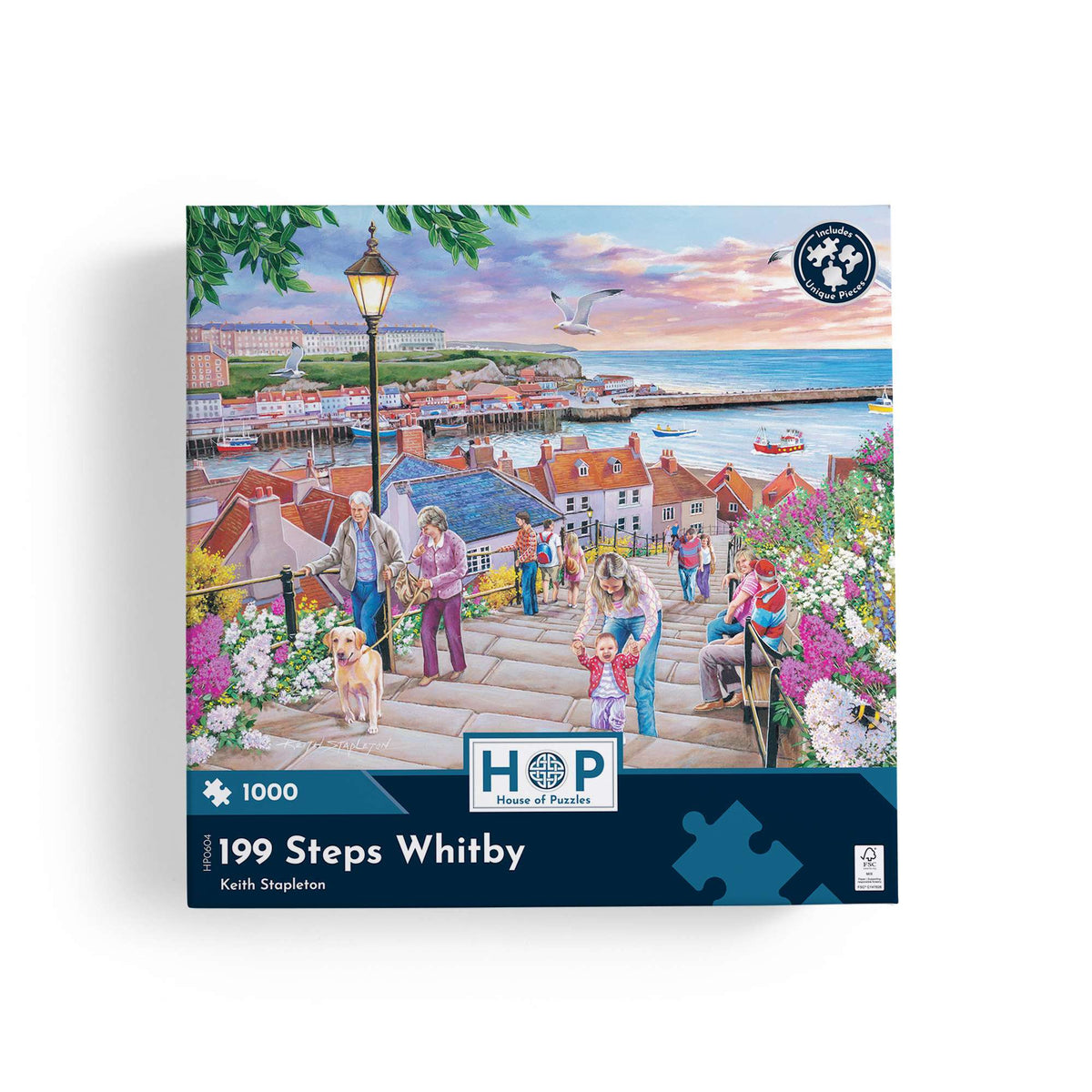 Box, straight on: HOP - 199 Steps Whitby - 1000 Piece Jigsaw Puzzle