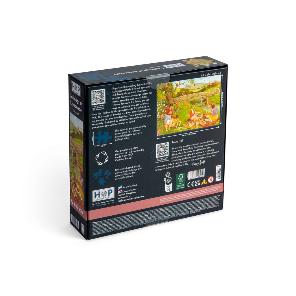 Box back: Lashings of Lemonade – 500 XL Piece Jigsaw Puzzle (House of Puzzles)
