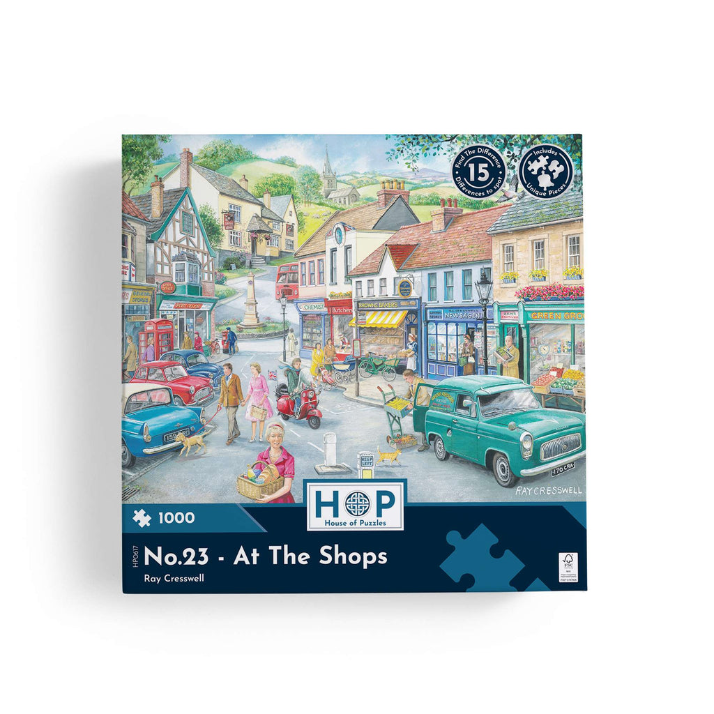 Box, straight on: At The Shops – 1000 Piece Jigsaw Puzzle (House of Puzzles)