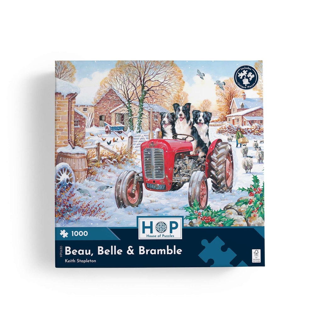 Box, straight on: Beau, Belle & Bramble – 1000 Piece Jigsaw Puzzle (House of Puzzles)