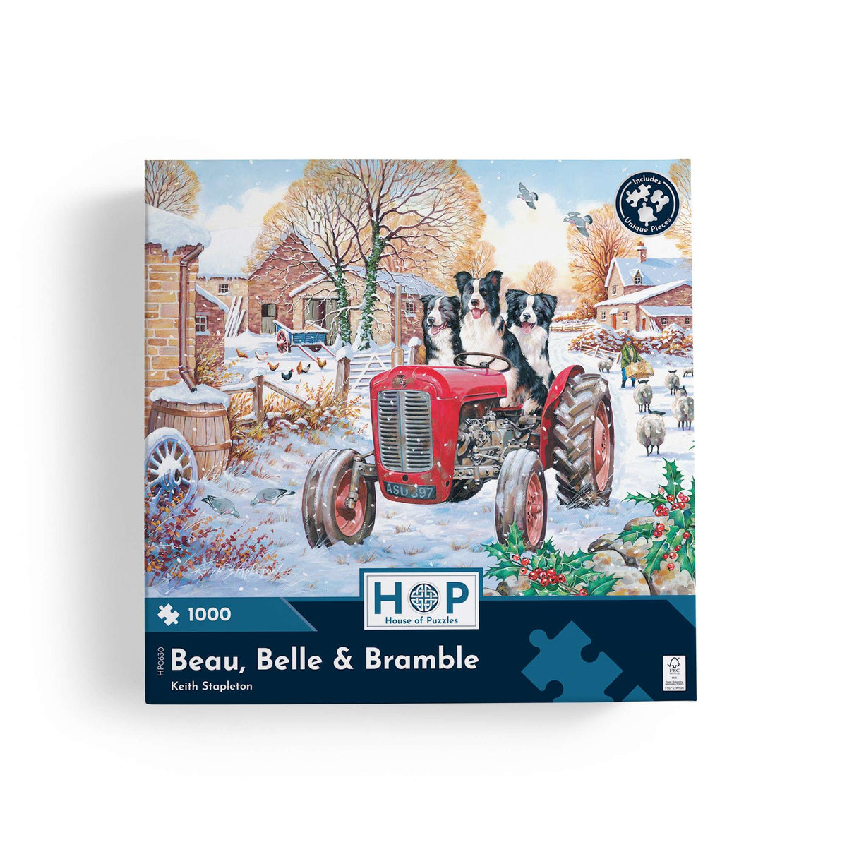 Box, straight on: Beau, Belle & Bramble – 1000 Piece Jigsaw Puzzle (House of Puzzles)