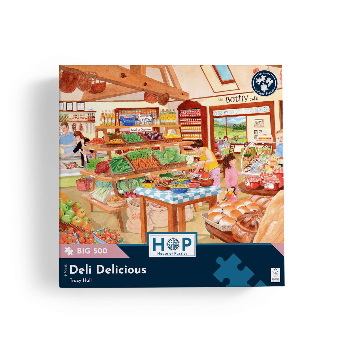 Box, straight on: Deli Delicious – 500 XL Piece Jigsaw Puzzle (House of Puzzles)