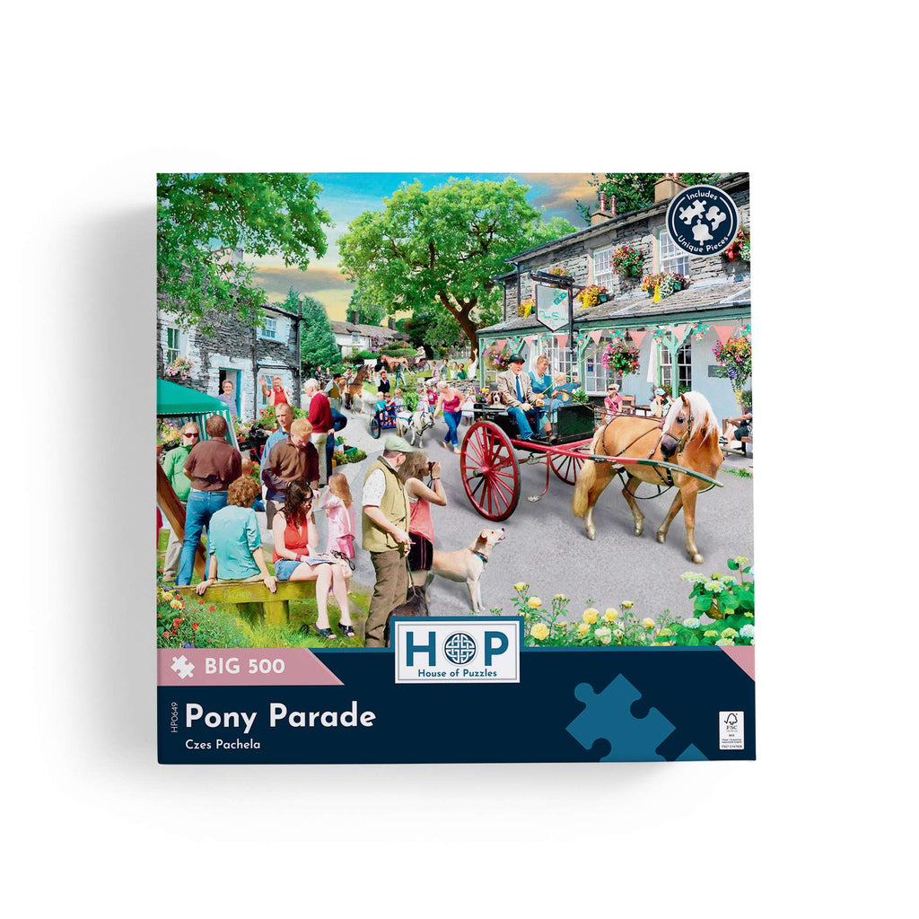 Box, straight on: Pony Parade – 500 Piece Jigsaw Puzzle (House of Puzzles)