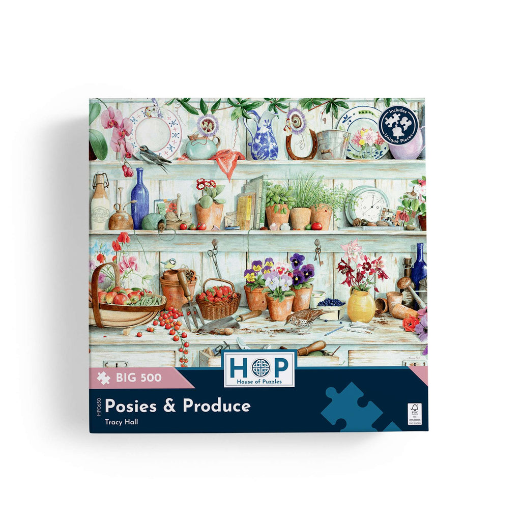 Box, straight on: Posies & Produce – 500 Piece Jigsaw Puzzle (House of Puzzles)