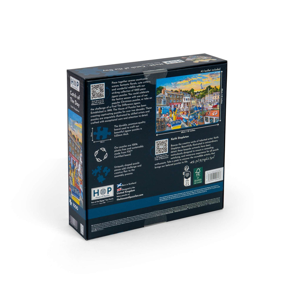 Box back: Catch of the Day – 1000 Piece Jigsaw Puzzle (House of Puzzles)