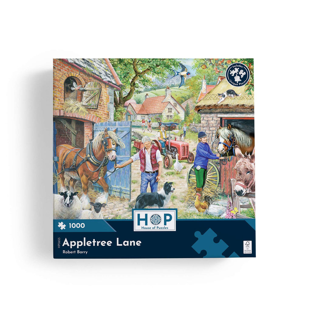 Box, straight on: Appletree Lane – 1000 Piece Jigsaw Puzzle (House of Puzzles)