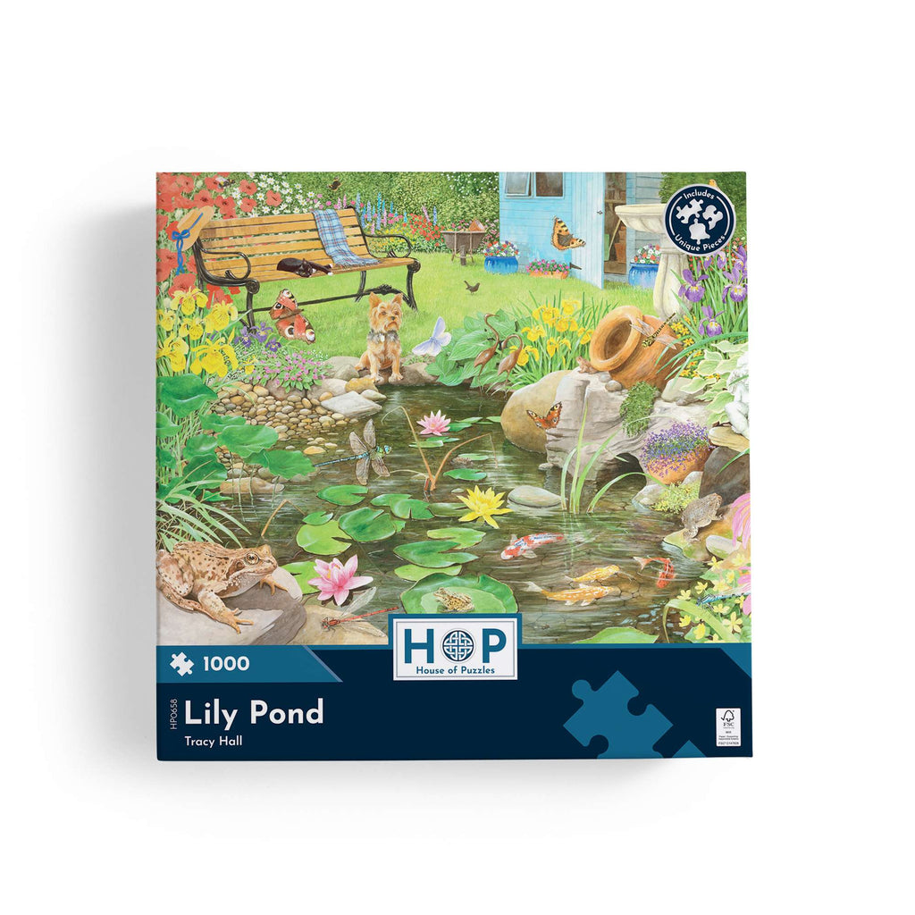 Box, straight on: Lily Pond – 1000 Piece Jigsaw Puzzle (House of Puzzles)