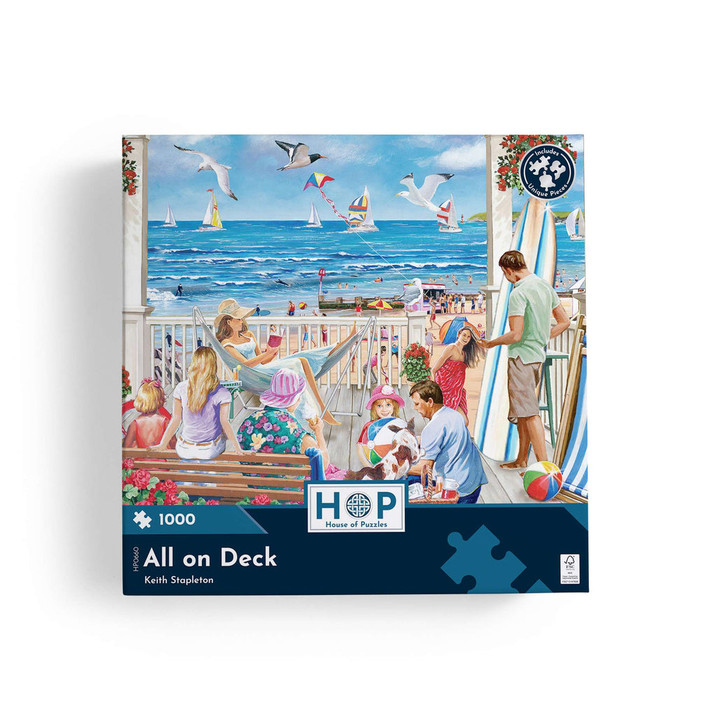 Box, straight on: All On Deck – 1000 Piece Jigsaw Puzzle (House of Puzzles)