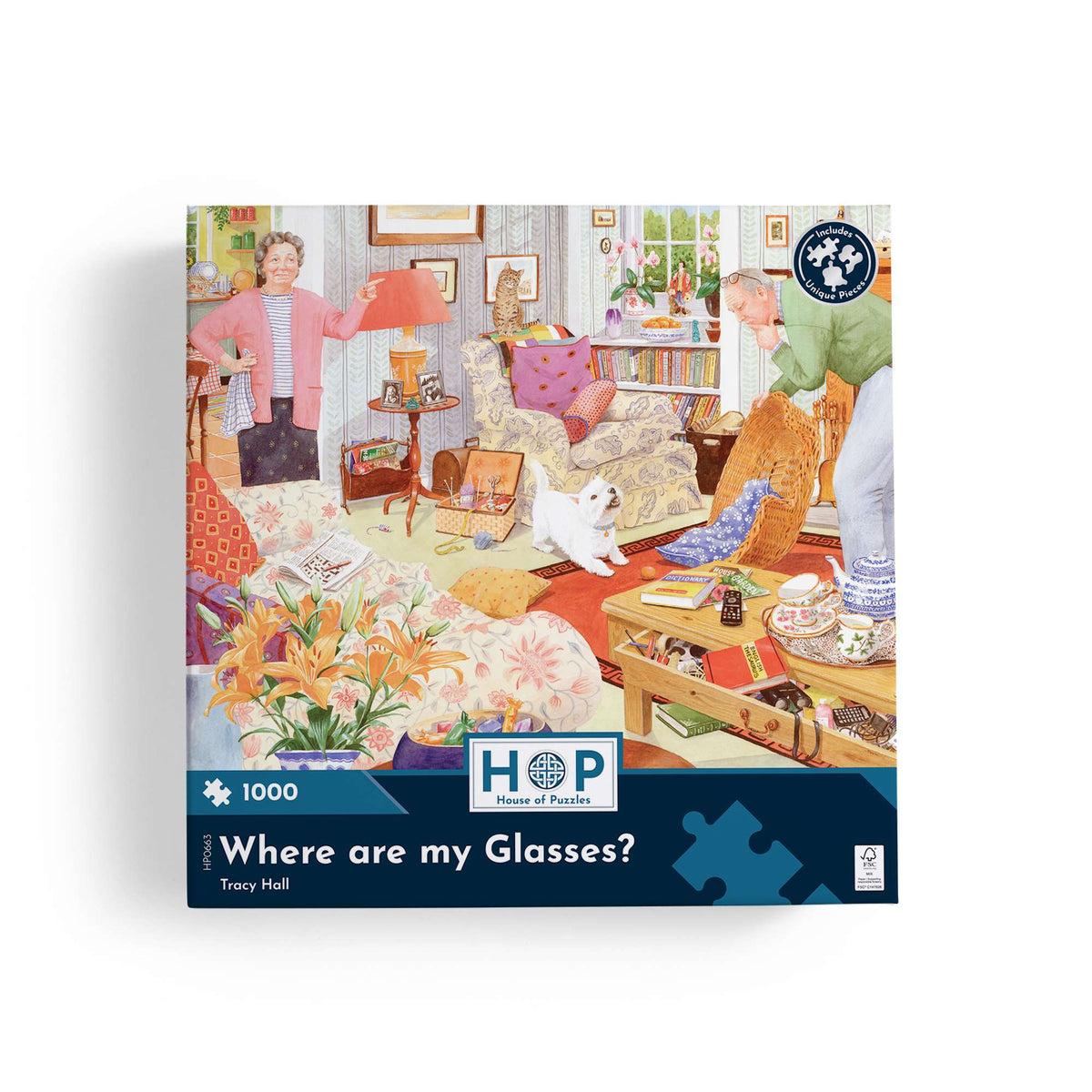 Box, straight on: Where are my Glasses – 1000 Piece Jigsaw Puzzle (House of Puzzles)