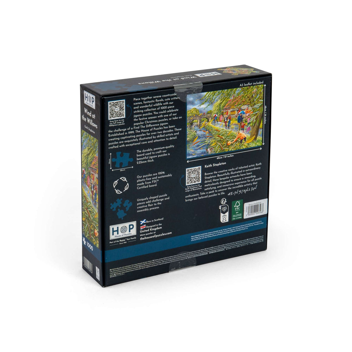 Box back: Wind at the Willows – 1000 Piece Jigsaw Puzzle (House of Puzzles)