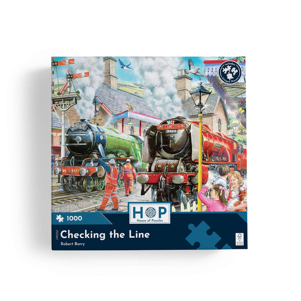 Box, straight on: Checking the Line – 1000 Piece Jigsaw Puzzle (House of Puzzles)