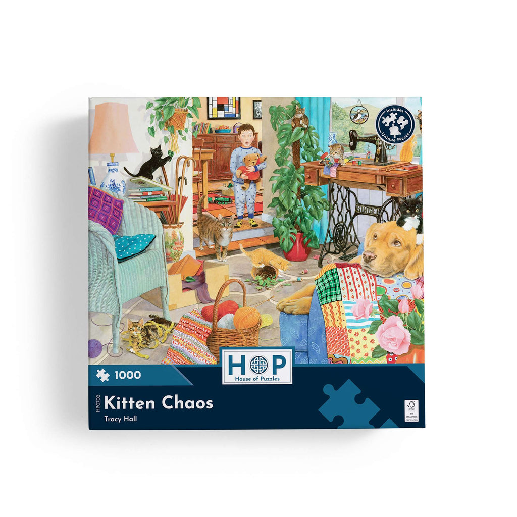 Box, straight on: Kitten Chaos – 1000 Piece Jigsaw Puzzle (House of Puzzles)