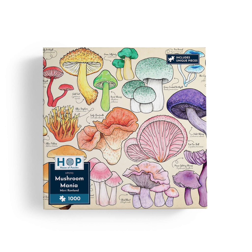 Box, straight on: Mushroom Mania – 1000 Piece Jigsaw Puzzle (House of Puzzles)