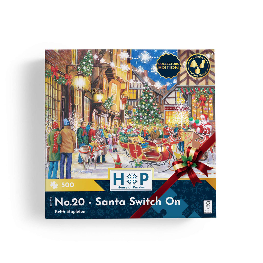 Box, straight on: Santa Switch On – 500 Piece Jigsaw Puzzle (House of Puzzles)