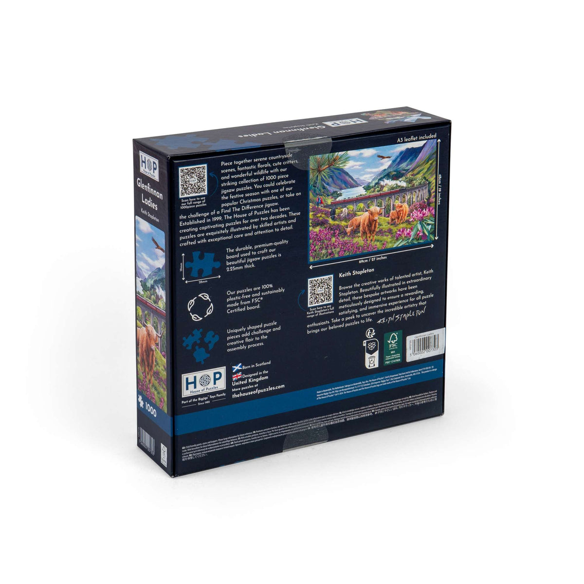 Box back: Glenfinnan Ladies – 1000 Piece Jigsaw Puzzle (House of Puzzles)