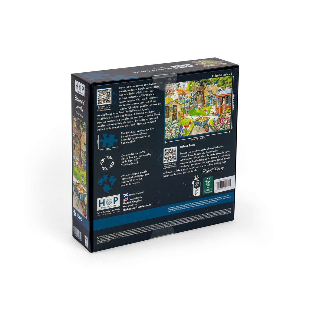 Box back: Bloomin' Lovely – 1000 Piece Jigsaw Puzzle (House of Puzzles)