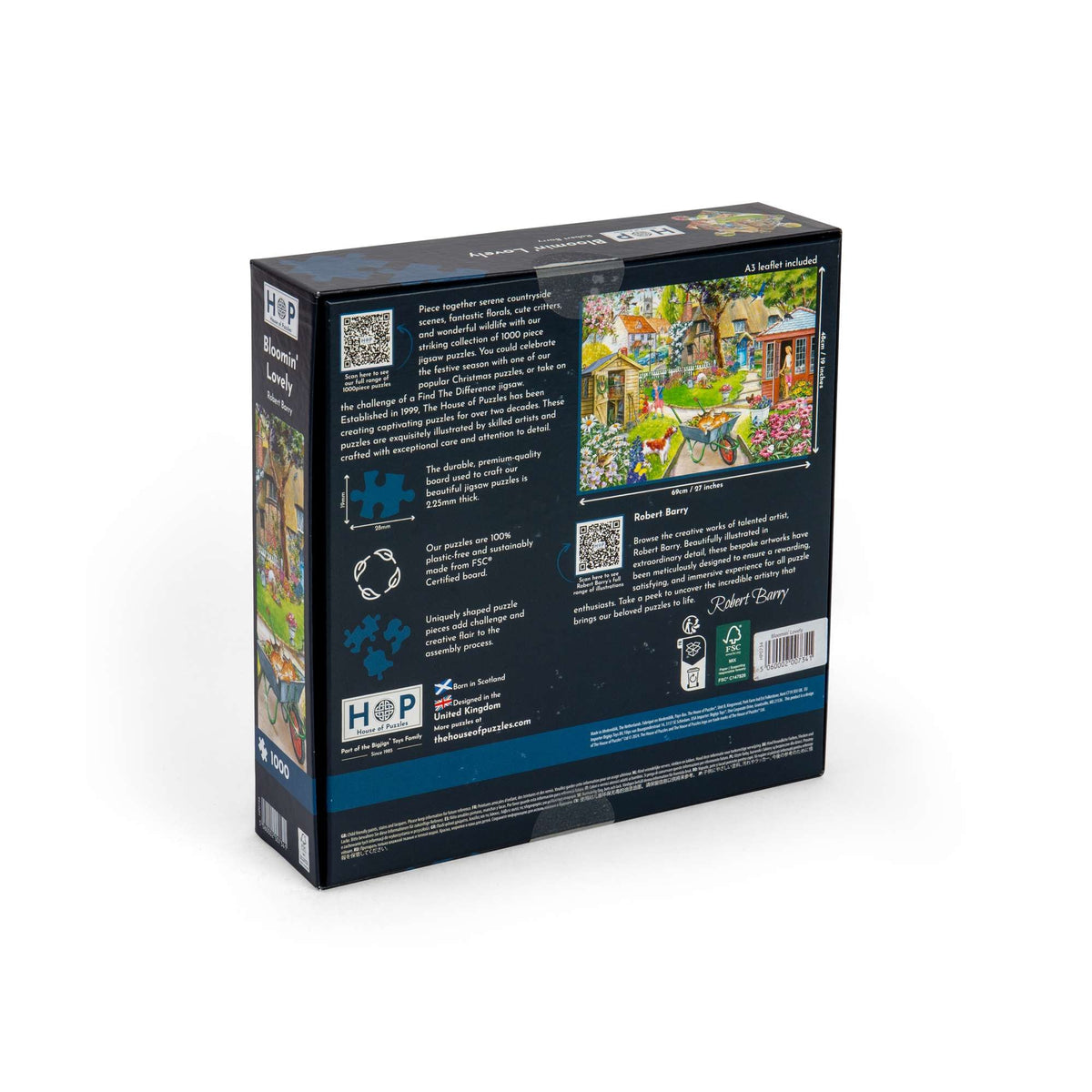 Box back: Bloomin' Lovely – 1000 Piece Jigsaw Puzzle (House of Puzzles)