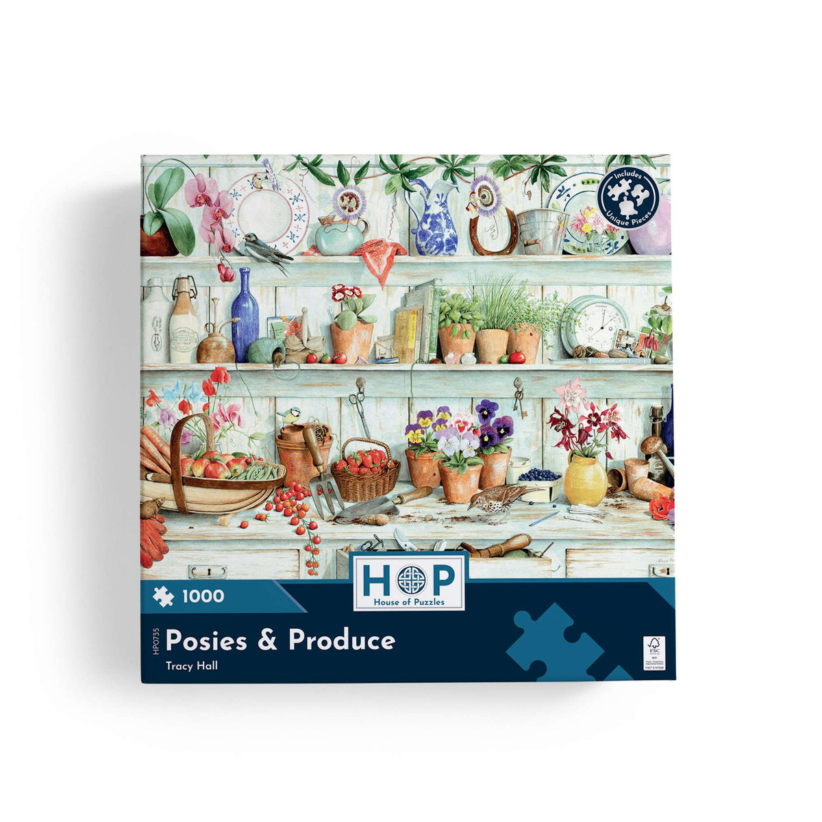 Box, straight on: Posies & Produce – 1000 Piece Jigsaw Puzzle (House of Puzzles)