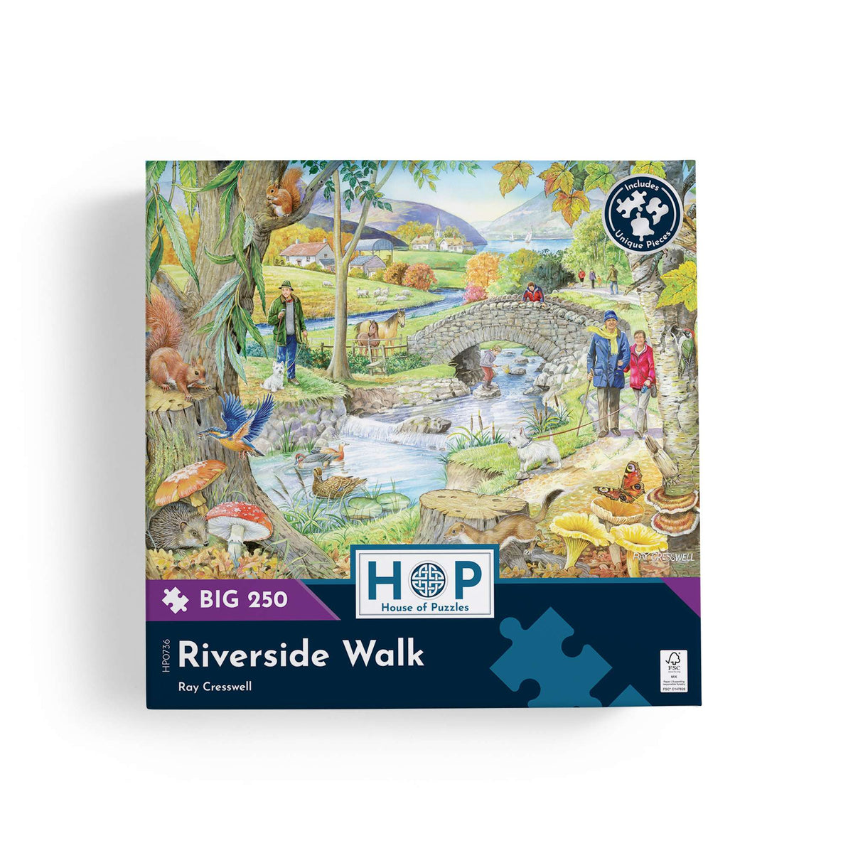 Box, straight on: Riverside Walk – 250 Piece Jigsaw Puzzle (House of Puzzles)