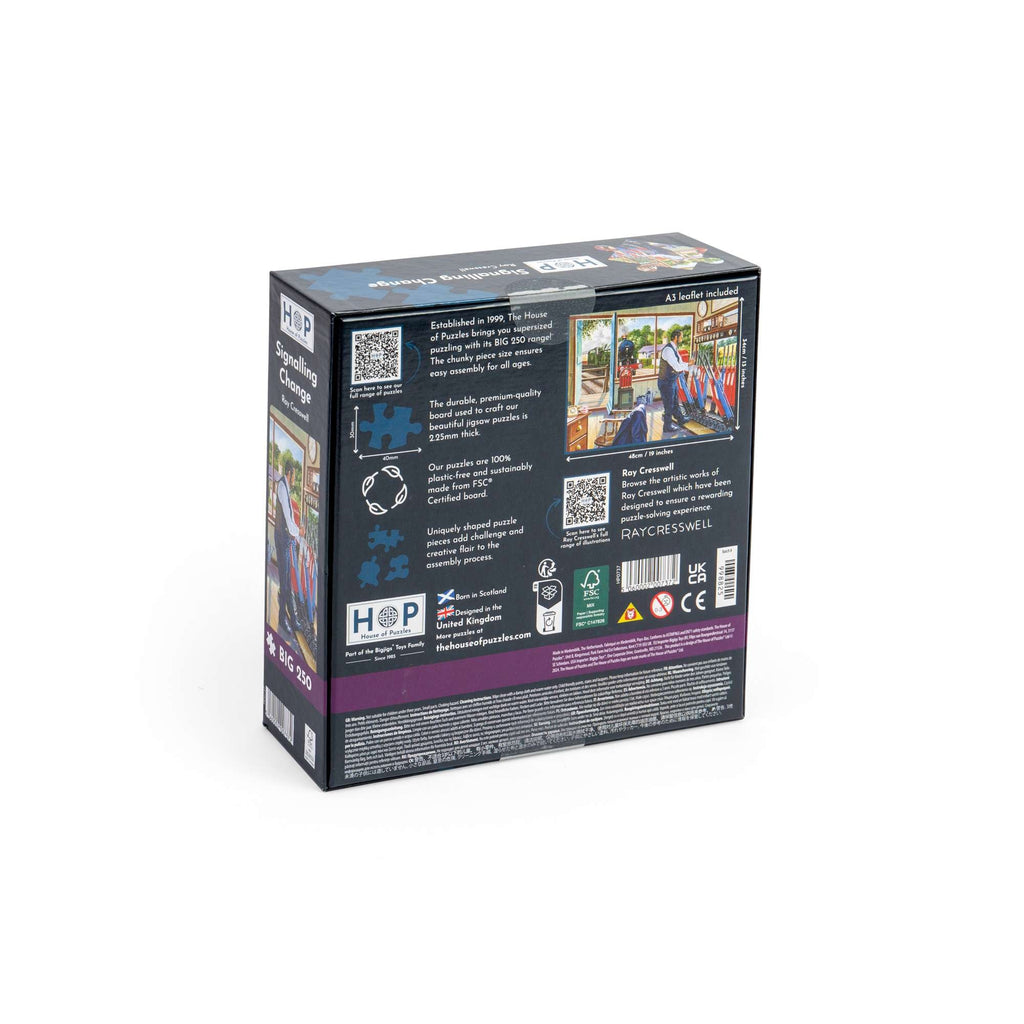 Box back: Signalling Change – 250 Piece Jigsaw Puzzle (House of Puzzles)