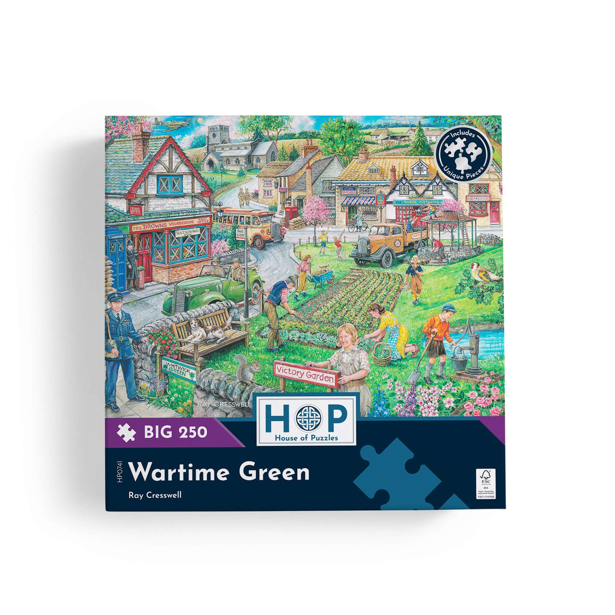 Box, straight on: Wartime Green – 250 Piece Jigsaw Puzzle (House of Puzzles)