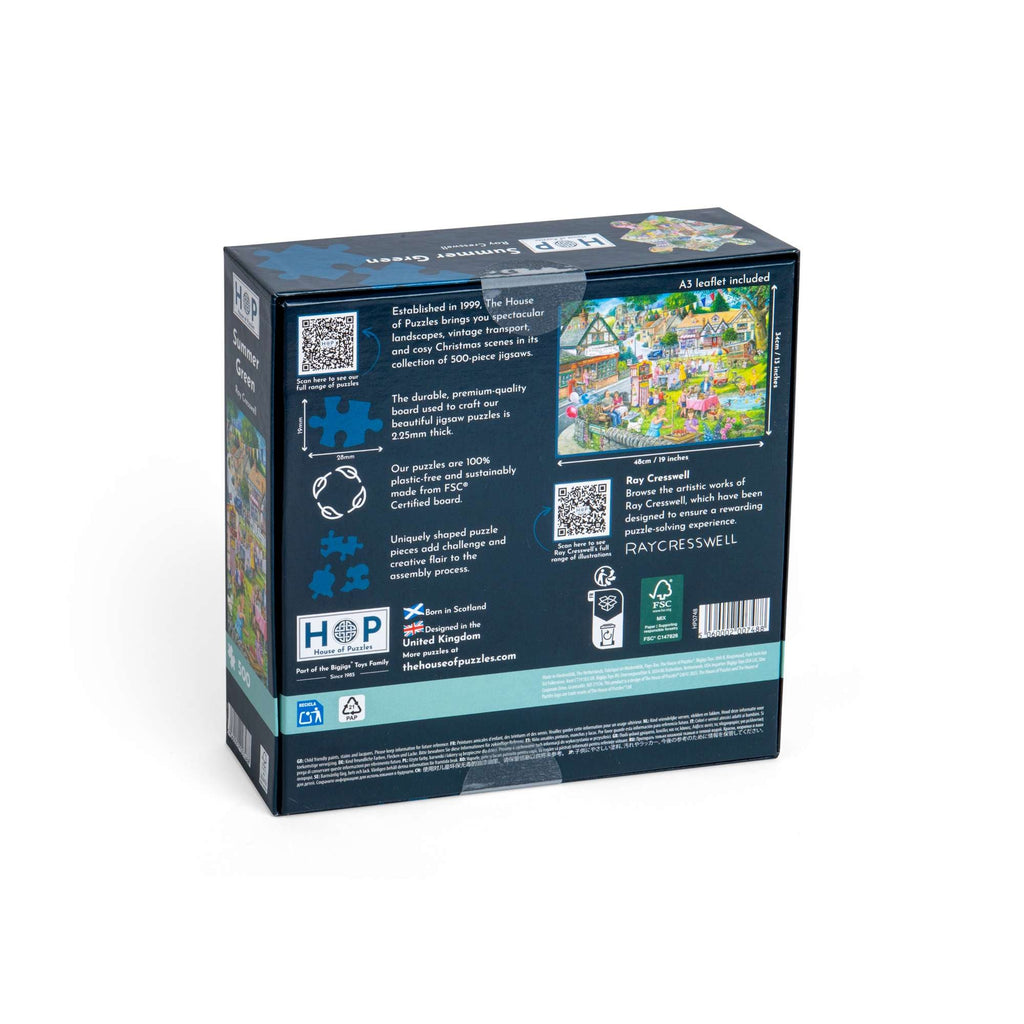 Box back: Summer Green – 500 Piece Jigsaw Puzzle (House of Puzzles)