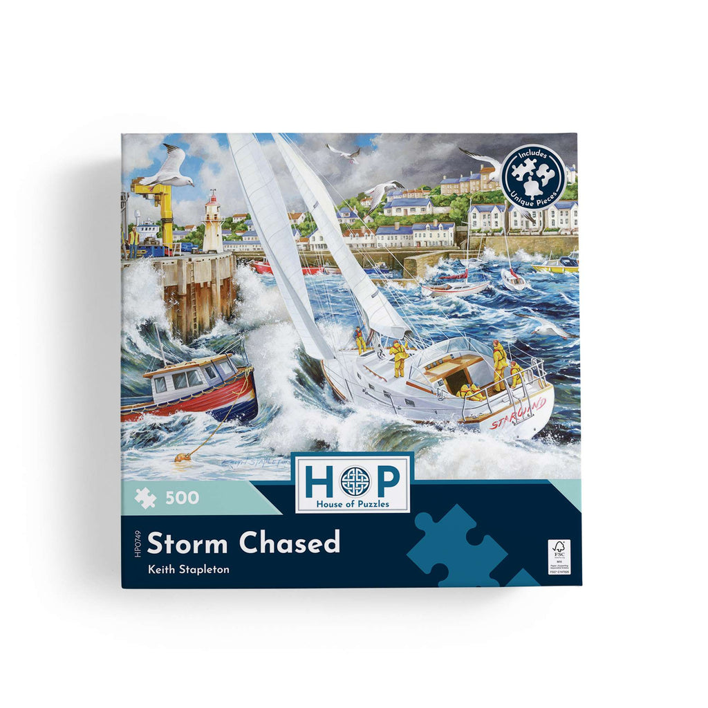 Box, straight on: Storm Chased – 500 Piece Jigsaw Puzzle (House of Puzzles)
