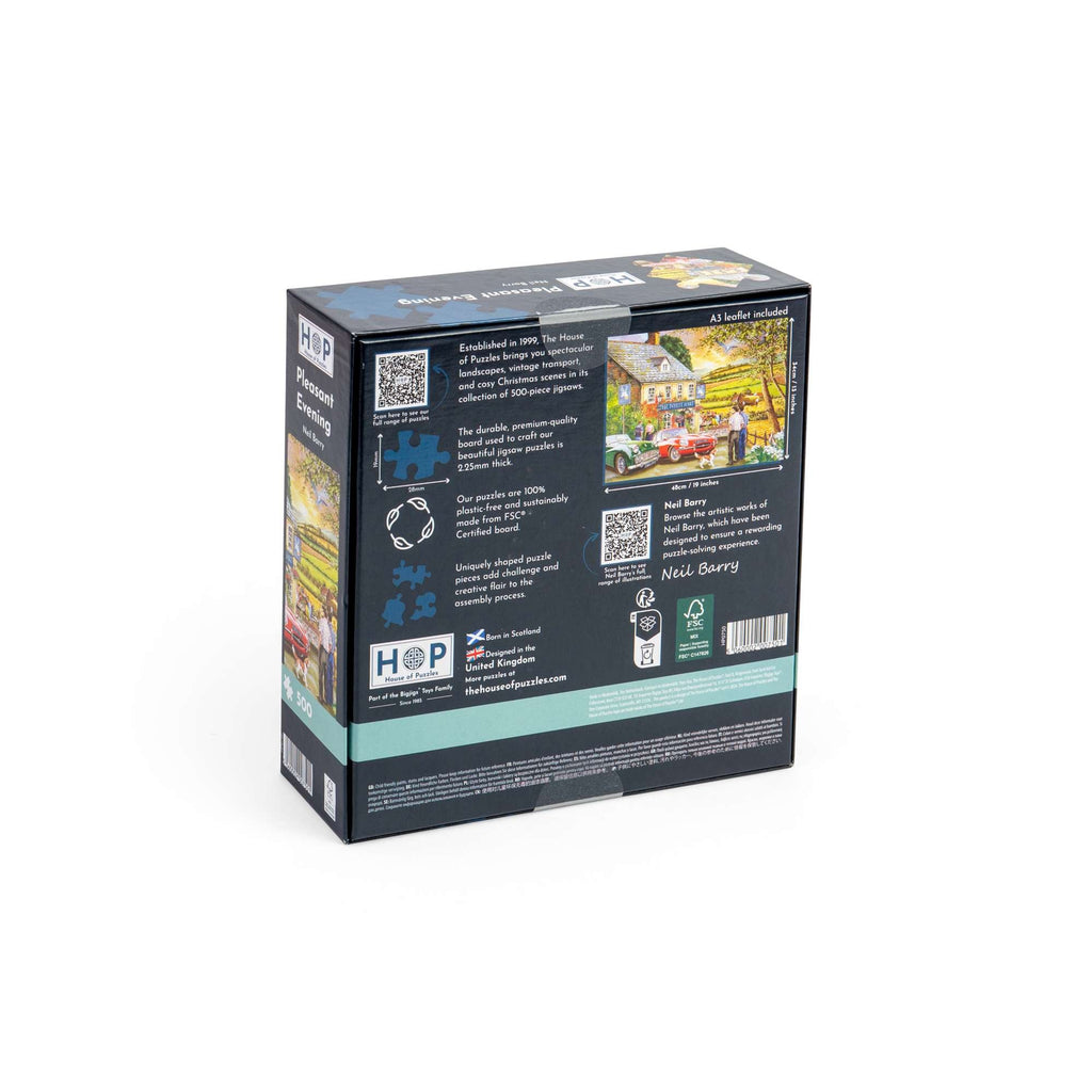 Box back: Pleasant Evening – 500 Piece Jigsaw Puzzle (House of Puzzles)