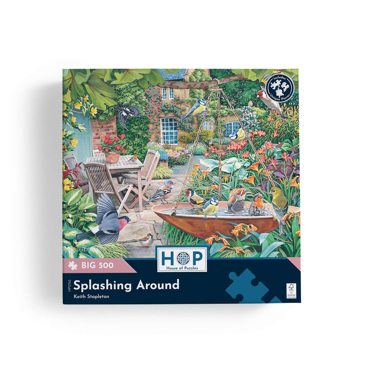 Box, straight on: Splashing Around – 500 XL Piece Jigsaw Puzzle (House of Puzzles)