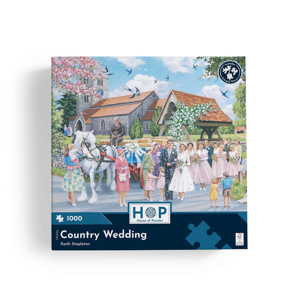 Box, straight on: Country Wedding – 1000 Piece Jigsaw Puzzle (House of Puzzles)