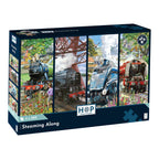 Box, turned right: Steaming Along – 4 x 500 Piece Jigsaw Puzzle (House of Puzzles)