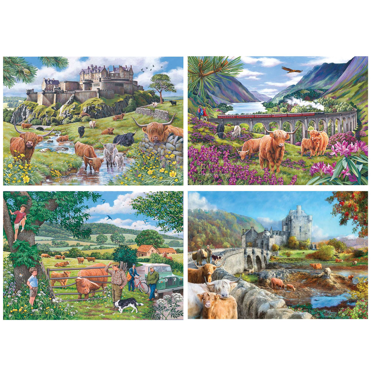 Artwork: Roaming the Highlands - 4 x 500 Piece Jigsaw Puzzle (House of Puzzles)