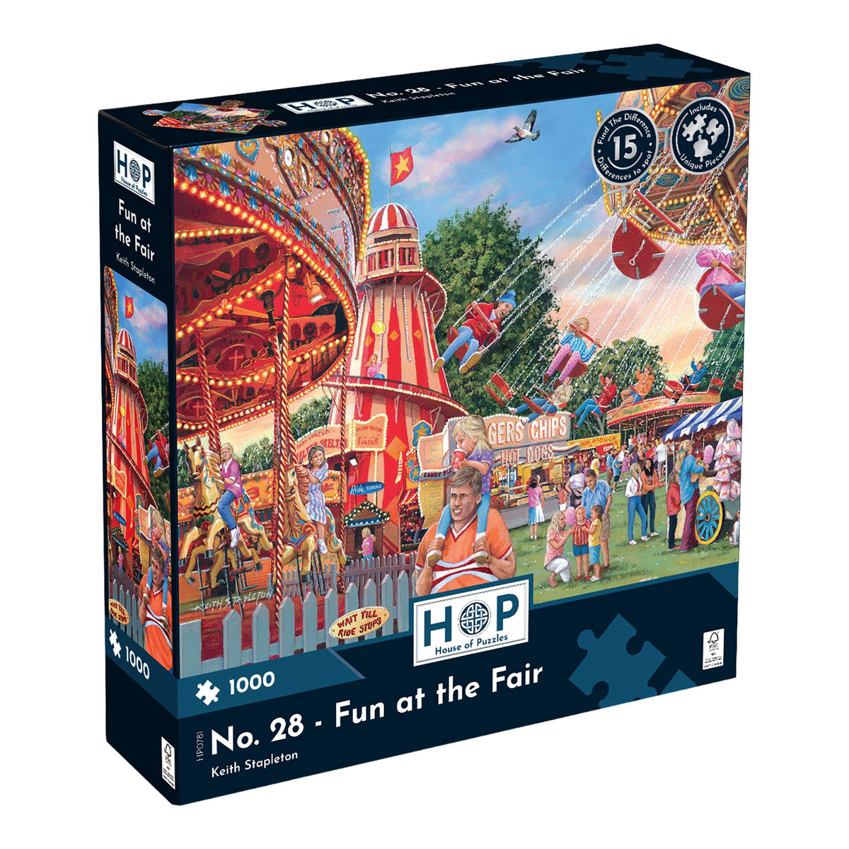 Box, turned right: No. 28 - Fun at the Fair by Keith Stapleton – 1000 Piece Jigsaw Puzzle (Gibsons)