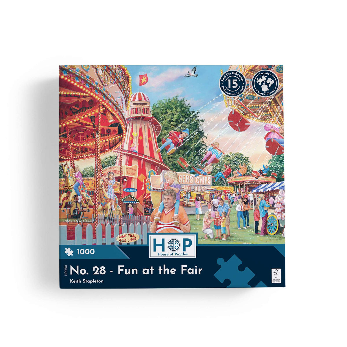 Box, straight on: No. 28 - Fun at the Fair by Keith Stapleton – 1000 Piece Jigsaw Puzzle (Gibsons)