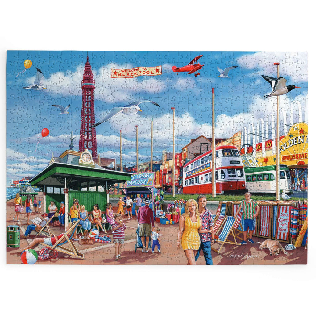 Made up: Blackpool Promenade by Keith Stapleton – 500 XL Piece Jigsaw Puzzle (House of Puzzles)