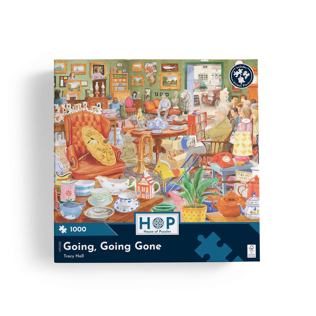 Box, straight on: Going, Going Gone by Tracy Hall – 1000 Piece Jigsaw Puzzle (House of Puzzles)