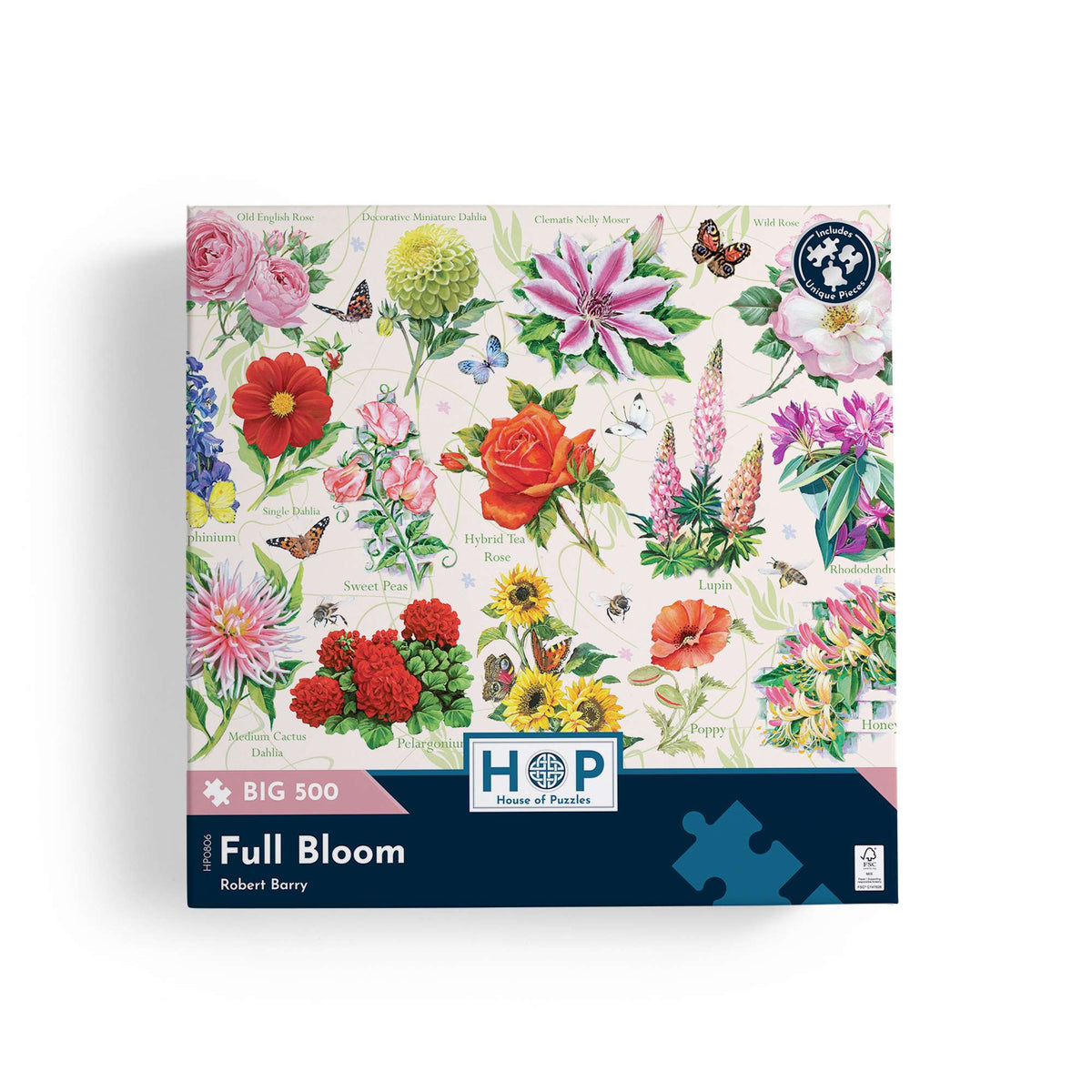 Box, straight on: Full Bloom by Robert Barry - 500 Piece Jigsaw Puzzle (House of Puzzles)