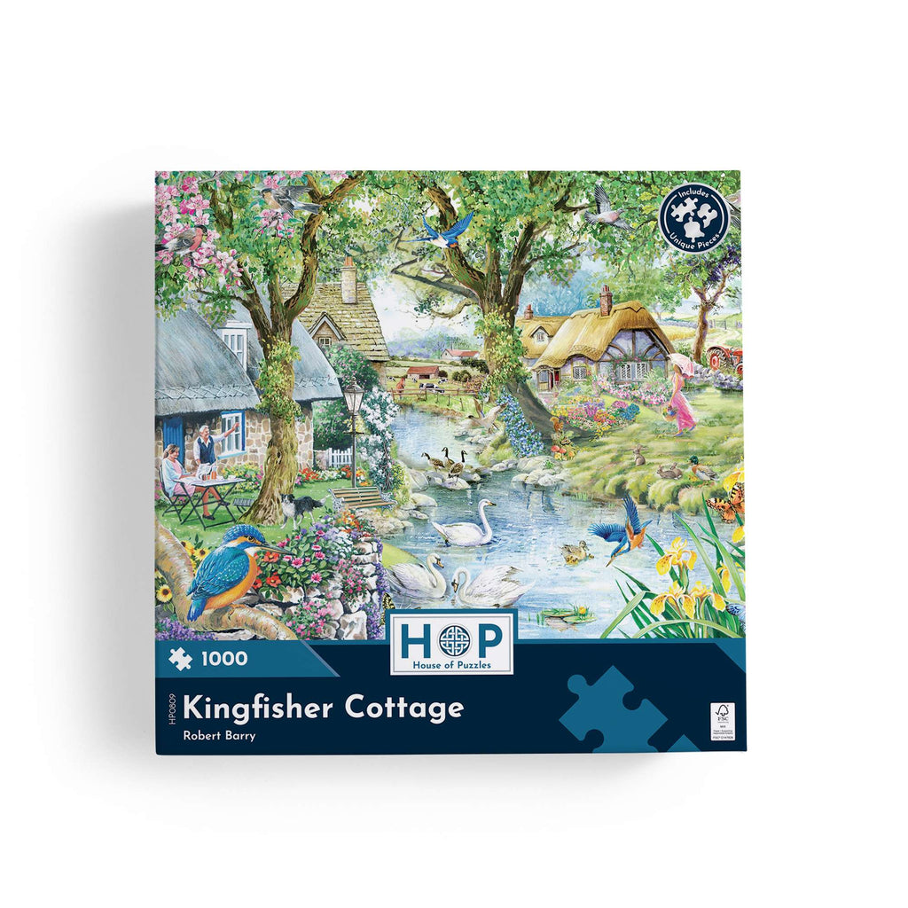 Box, straight on: Kingfisher Cottage by Robert Barry - 1000 Piece Jigsaw Puzzle (House of Puzzles)