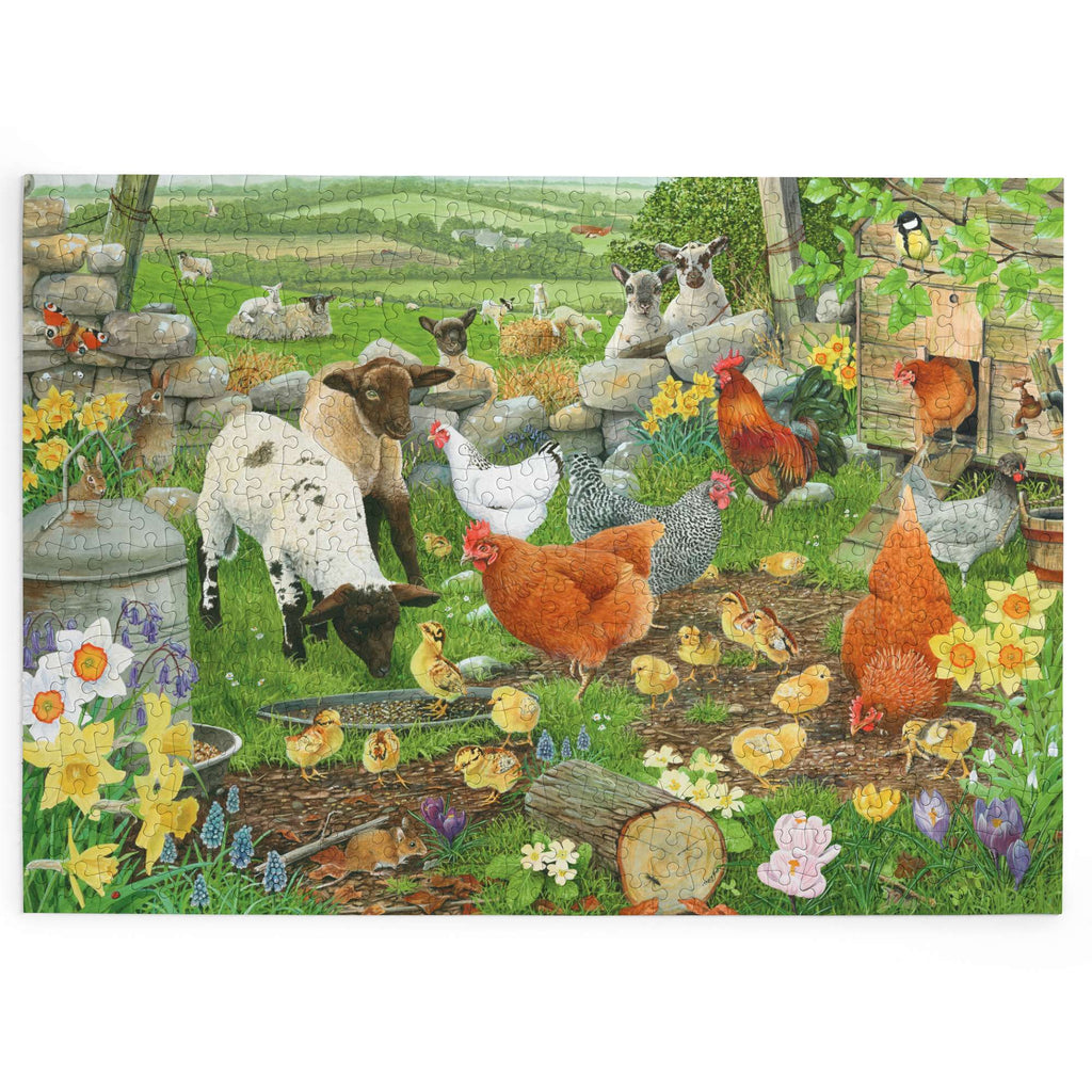 Made up: Spring Chickens by Tracy Hall - 500 XL Piece Jigsaw Puzzle (House of Puzzles)