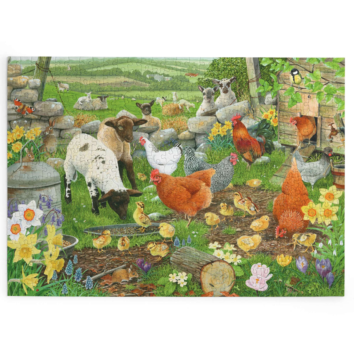 Made up: Spring Chickens by Tracy Hall - 500 XL Piece Jigsaw Puzzle (House of Puzzles)
